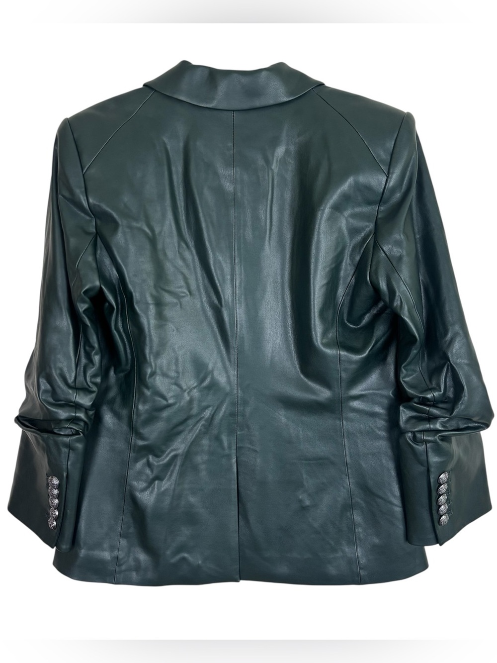 Veronica Beard Hollis Faux Vegan Leather Dickey Jacket Blazer Size 8 (Read) - Picture 2 of 9